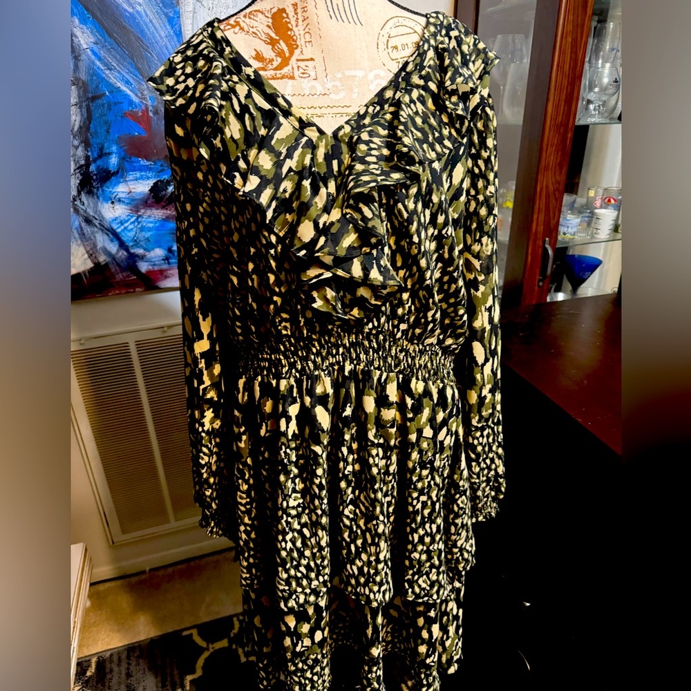 Flirty layered long sleeve dress